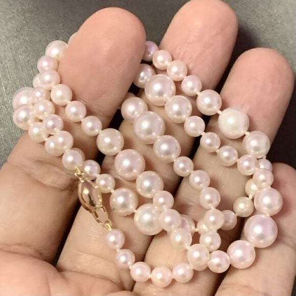 Akoya Pearl Necklace 14k Yellow Gold 19.5" 8.5 mm Certified $3,950 114446 - Picture 7 of 11